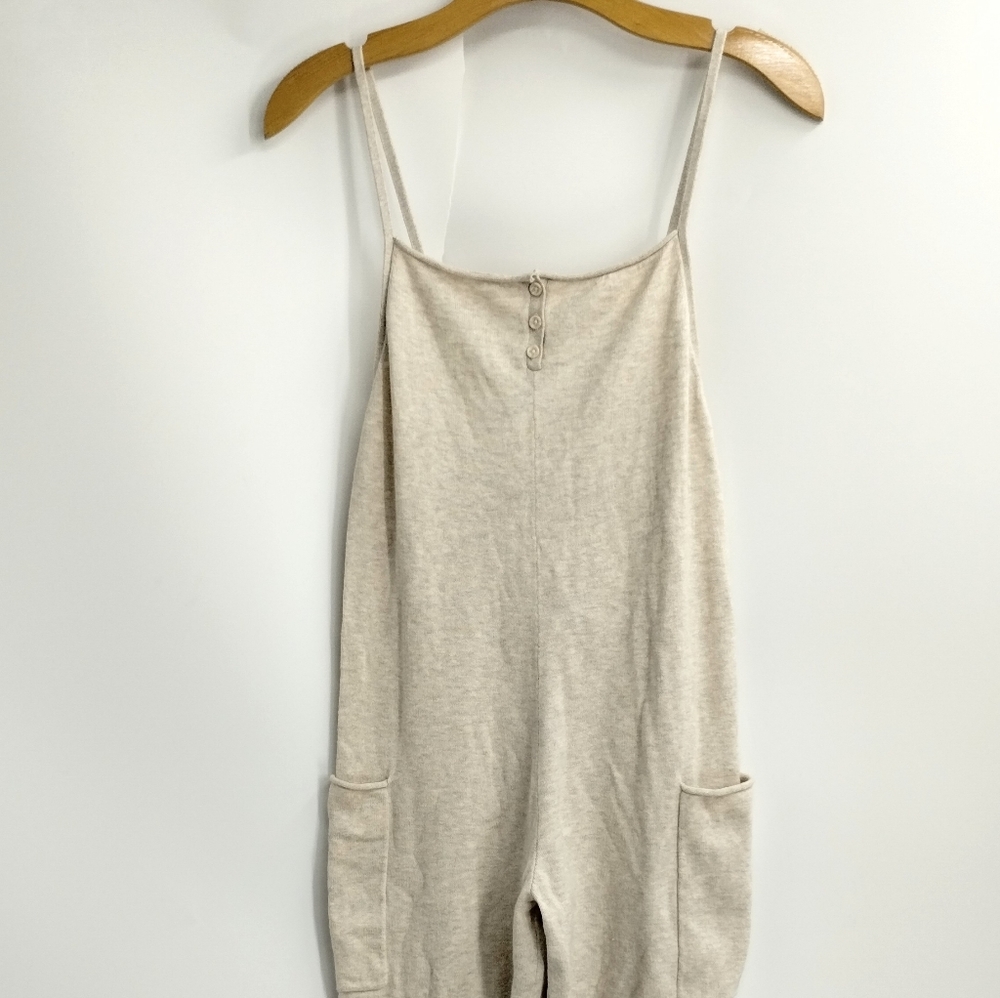 Something Navy Cotton‎ Jumpsuit Oatmeal - Picture 3 of 16